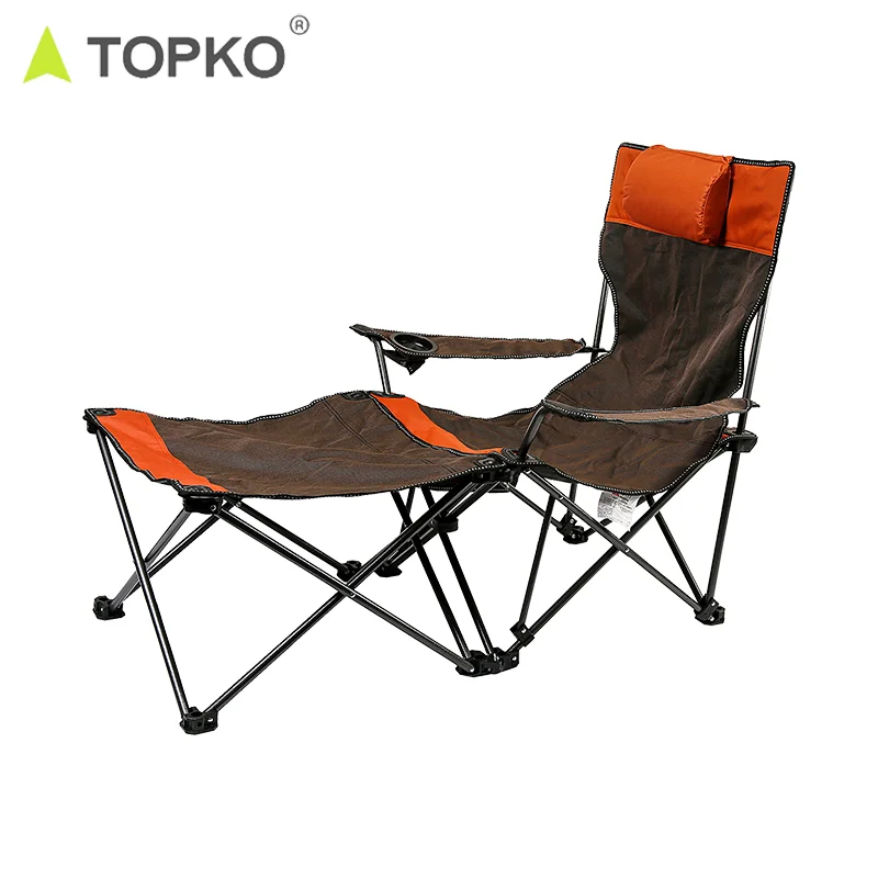 TOPKO Wholesale Outdoor Portable Folding Chair Comfortable Camping Hiking Fishing Beach Chair  With Cup Holder