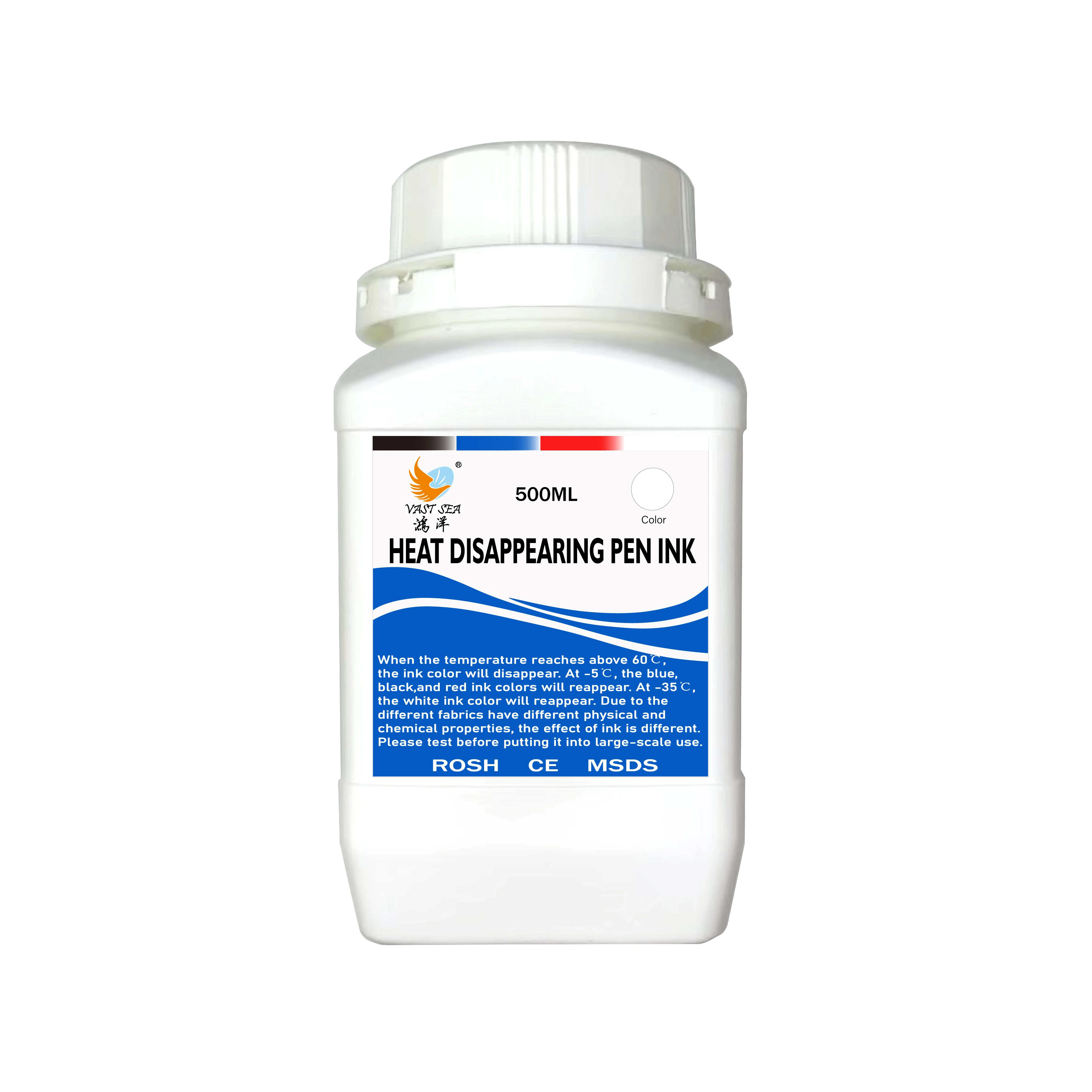 VAST SEA 500ml/bottle Factory Direct Sale Cheapest Heat Erasable Ink Heat Sensitive Ink For Refill Pen