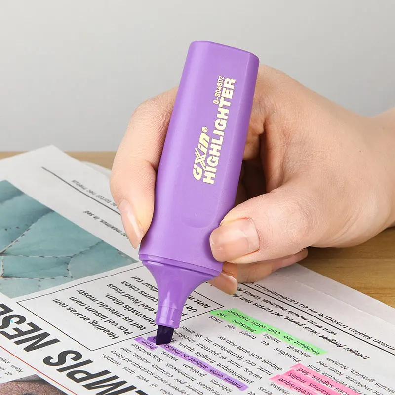 Gxin G-304802 High Capacity neon color Highlighter marker pen Art Graffiti Colorful Paint Fluorescent Pen custom highlighters
