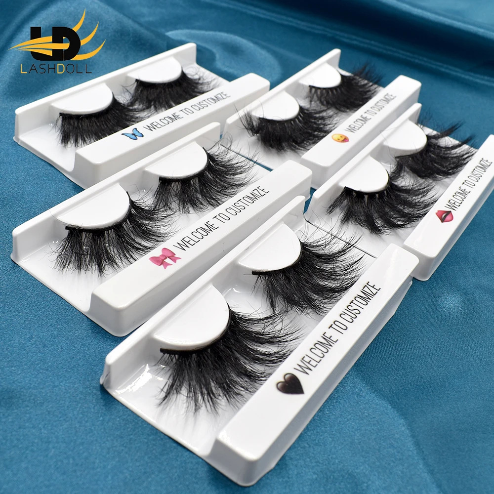 Hot Selling 3d 25mm Mink Eyelashes Private Label Eye Lashes 5d Mink Eyelashes with Private logo Packaging Box