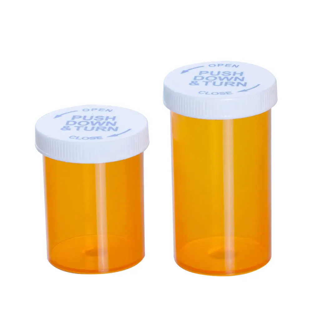 60 Dram Orange Plastic Pill Bottle Pharmacy Pill Vials Container With Robotic Vial