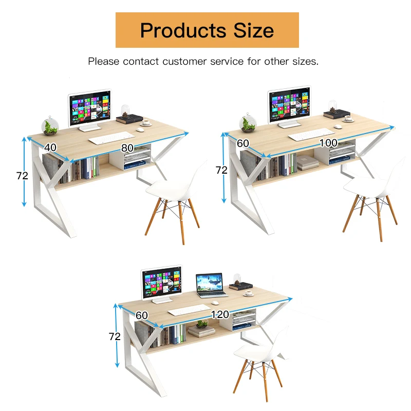 
Multifunctional modern home office double layer storage large computer table 