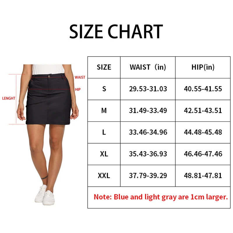 Женская уличная юбка для гольфа Skort UPF 50 + быстросохнущая Спортивная с карманами на молнии активного отдыха походов тенниса тренировок