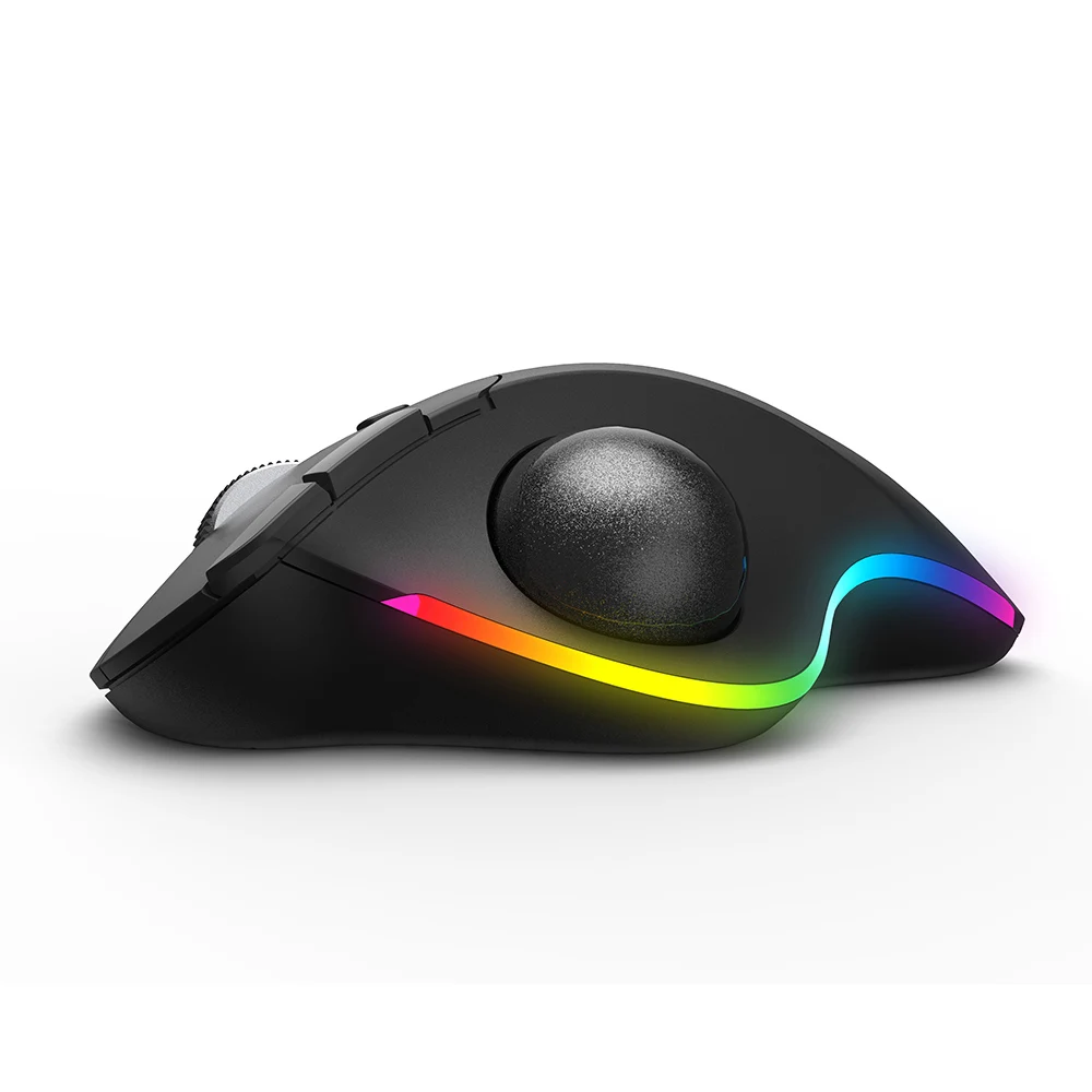 OEM Rechargeable RGB Ergonomic Mice Vertical Trackball Mouse Three Mode Connective Wireless Blue tooth Mouse Pad Mouse Wireless