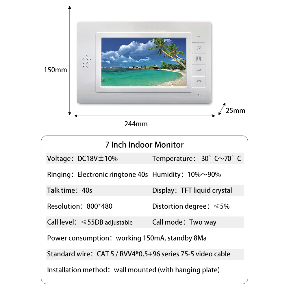 7 inch Building intercom Multi Apartment Access Control System IP Smart Video Door Phone Camera Ring Doorbell Intercom system