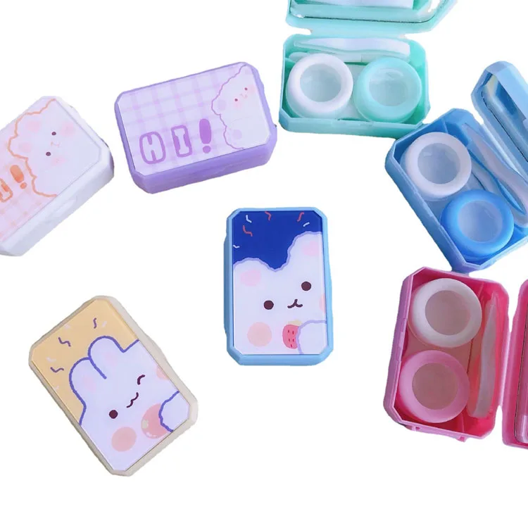 Animal Mini Plastic Contact Lens Case Cosmetics Contact Lens Travel Box for Girls Students