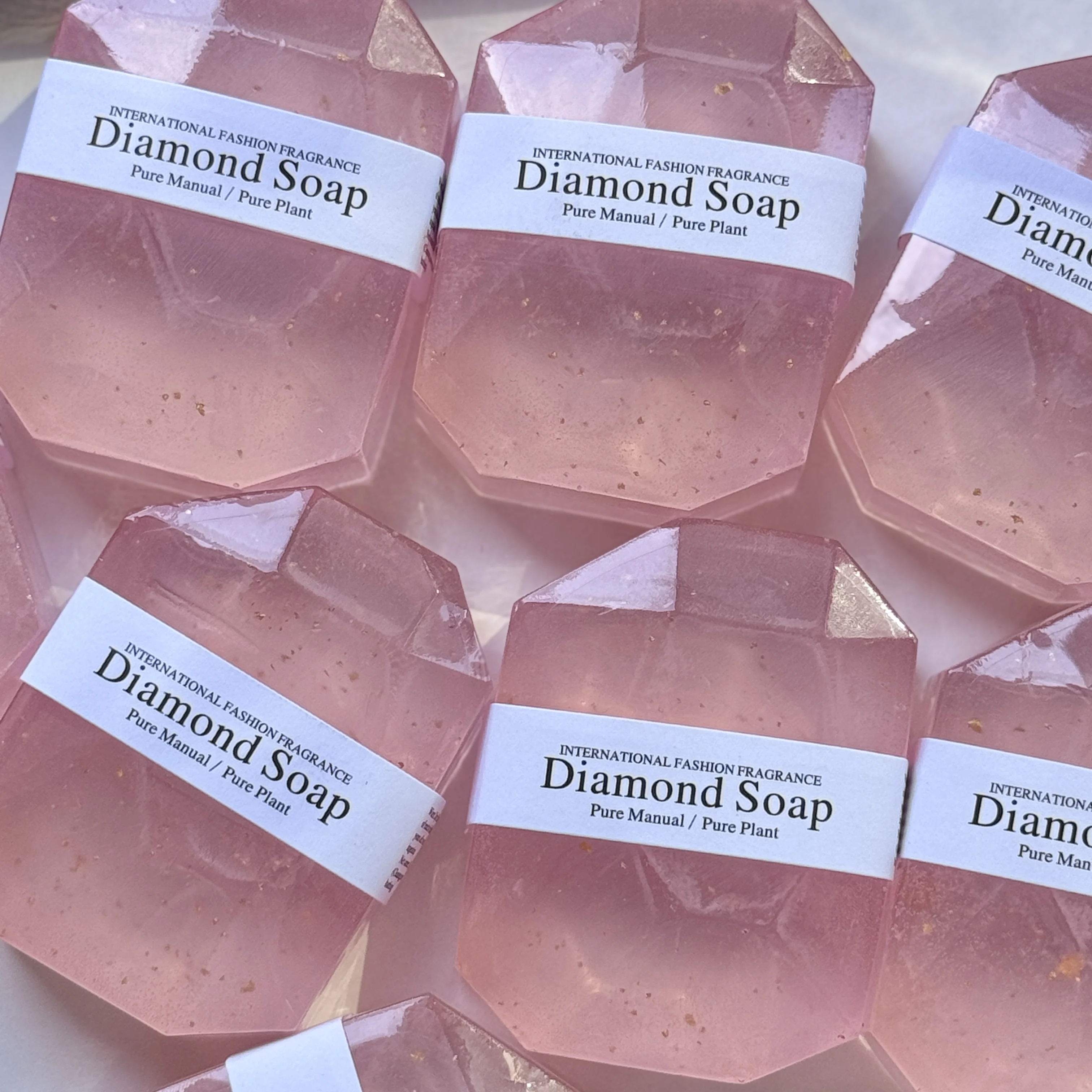 Hot Selling Skin Whitening 24k Gold Soap Moisturizing Cleansing Crystal Gemstone Body Bath Soap