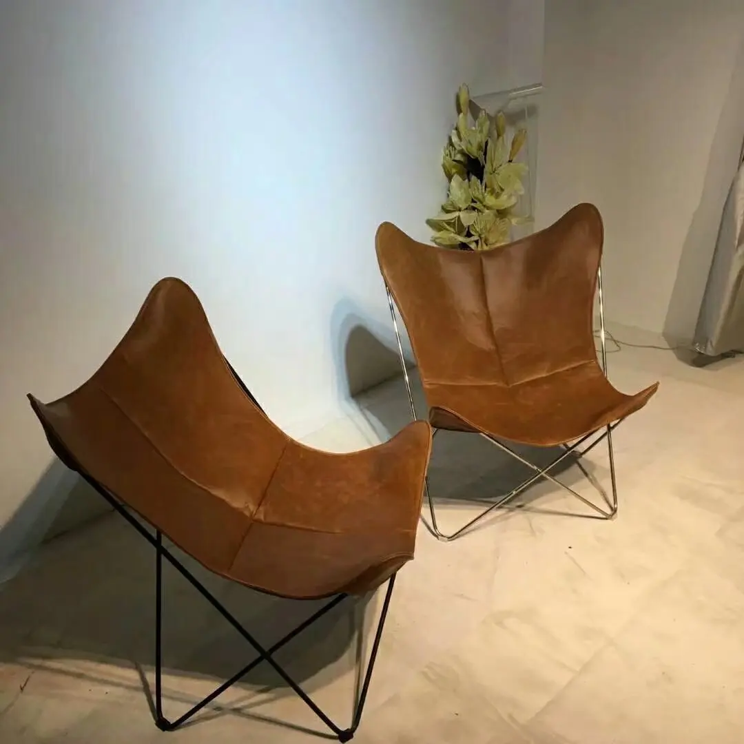 Modern design home furniture chair Italian leather Butterfly Chair Single Lounge Leisure Chair for living room