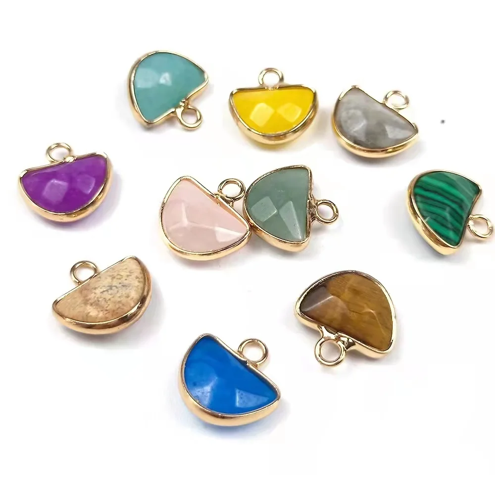 High Quality Wholesale natural gemstone crystal agate slice pendant with druzy necklace DIY islamic gift