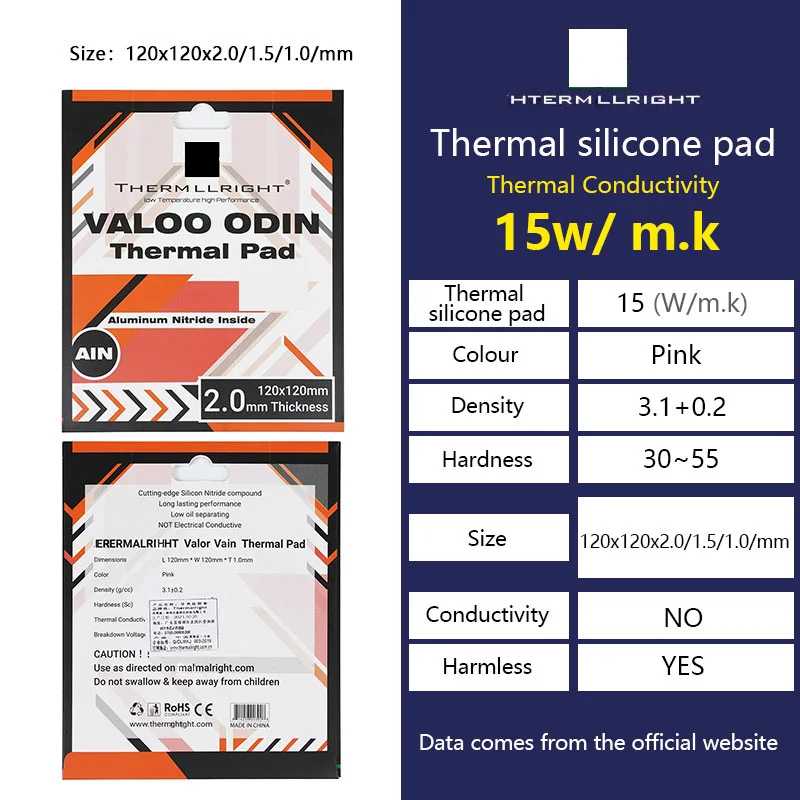 Wholesale 12.8w/mk 3mm 2mm 1.5mm Silicone Conductive Cooling Interface Material Soft Gelid Gpu Cpu Led Thermalright Thermal Pad