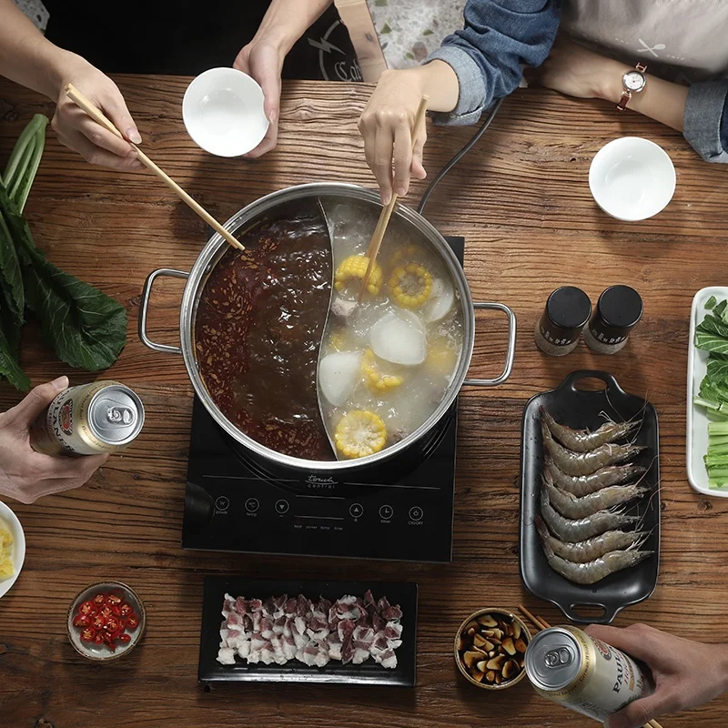 Hotpot two flavors stainless steel 32cm pot with divider from China