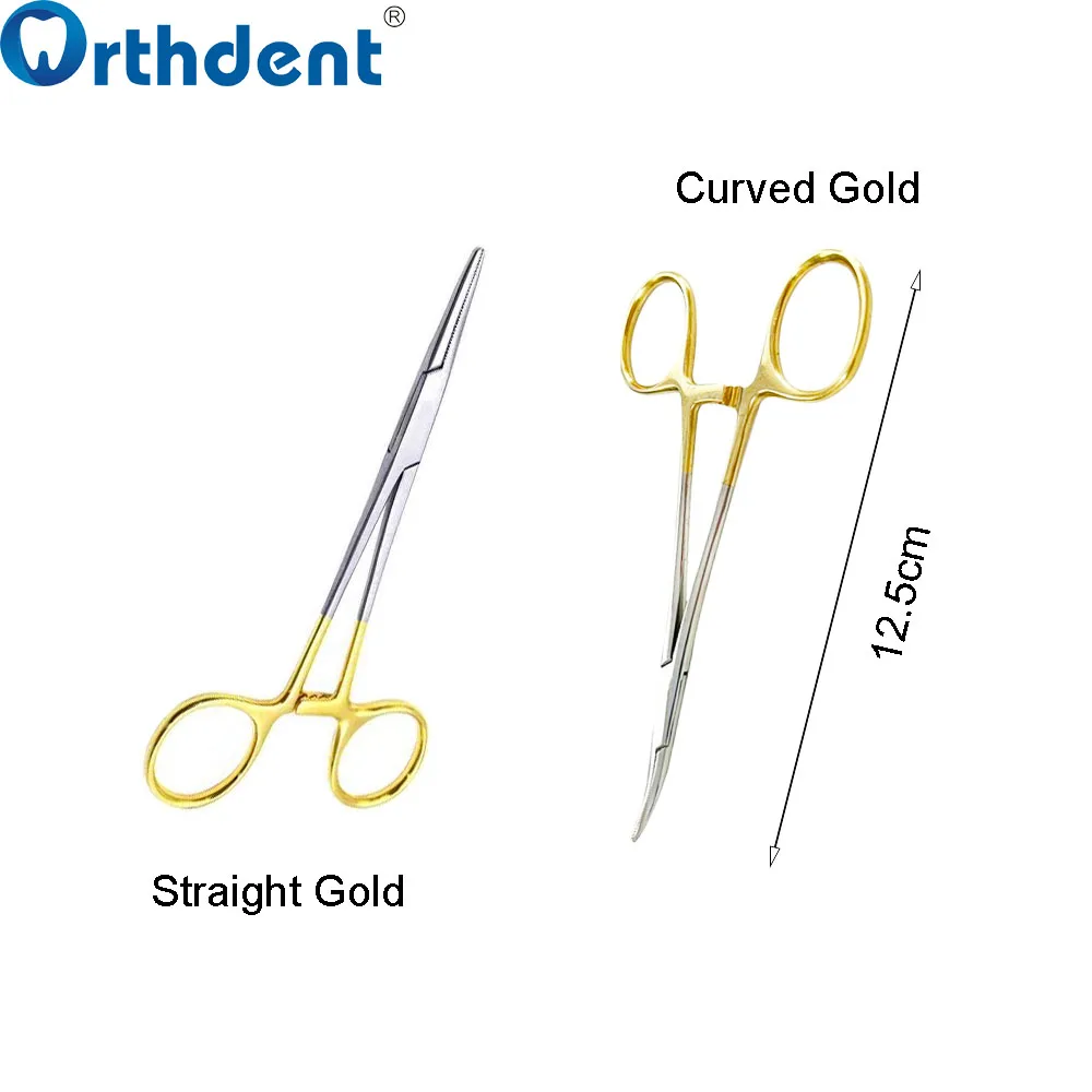 1Pc Dental Needle Holder Pliers Forceps Orthodontic Tweezer Stainless Steel Straight / Curved Serrated Tip Dentist Holders Tool