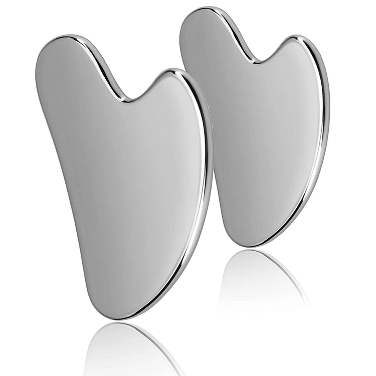  Набор инструментов Gua Sha доска для массажа лица роликовый массажный ящик корпус под заказ металлическое сердце логотип гуаша ша из нержавеющей