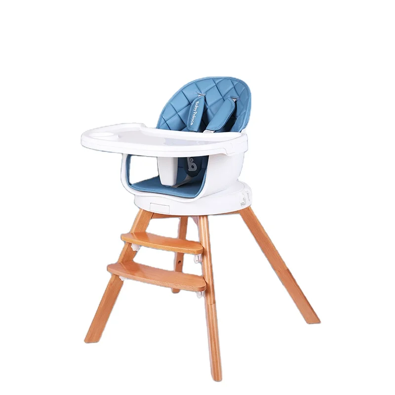 Reliable Wooden 3 in 1 Convertible Baby Highchair with Cushion baby Dining High Chair for Toddler Infant Baby