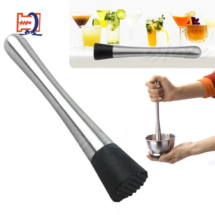 wholesale Cocktail Muddler Stainless Steel Bar Mixer Barware Mojito Cocktail DIY Drink