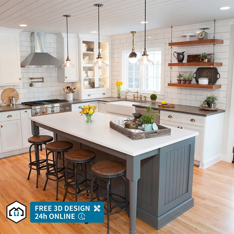 Interior design Home design L Shaped Modular Design Luxury Black Matt Lacquer Modern Kitchen Cabinet