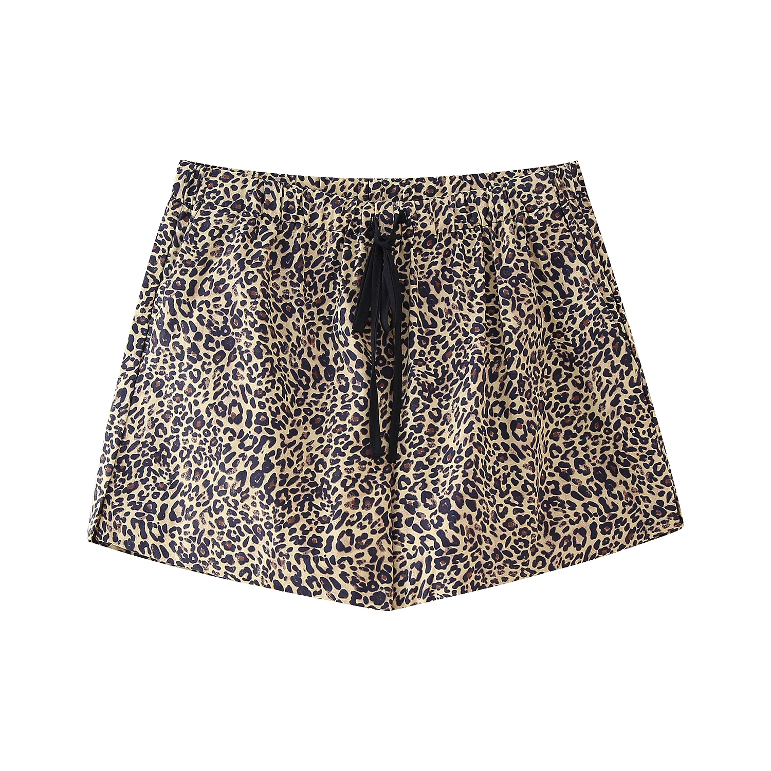 Drawstring waist animal print multi color hot sale casual fashion summer shorts for women