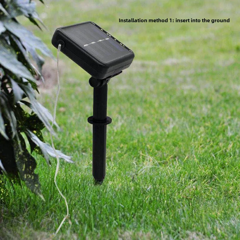 Wholesale Solar LED Christmas Decorative Light Strings Copper Wire IP65 Plastic Body Outdoor Patio Ground Plug Day Atmosphere