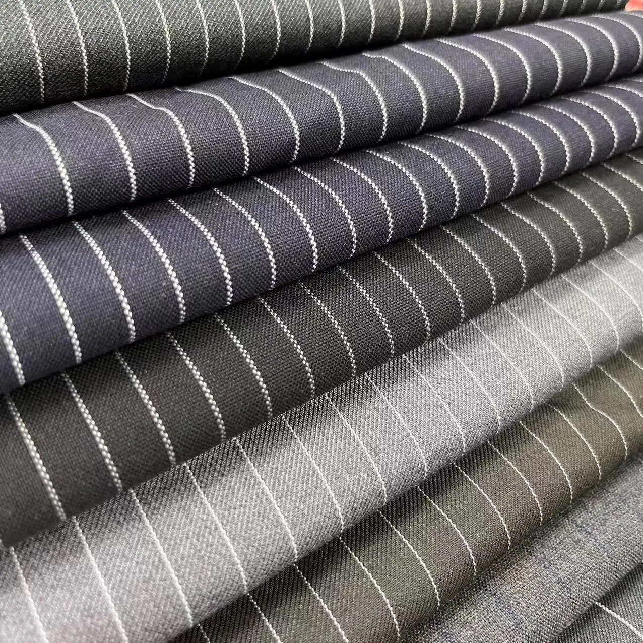 custom quality T/R70/30 suit material fabric for making suit TRS strip yarn dyed woven fabric