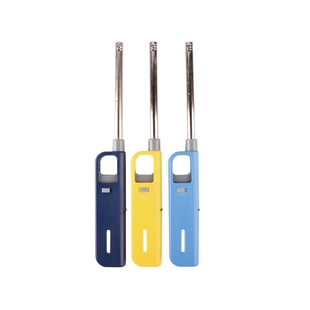 Cheap flame adjustable long pipe gas visual ignition kitchen lighter BBQ candle lighter