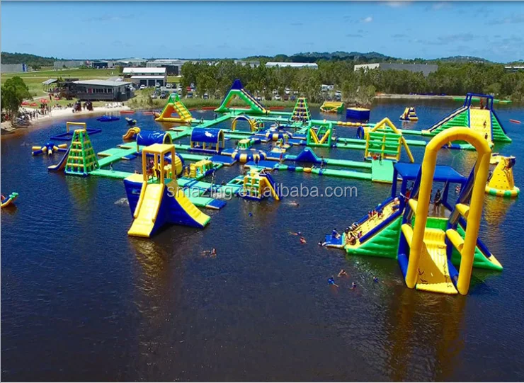 0.9mm PVC high quality customized material giant inflatable water park for kids and adults