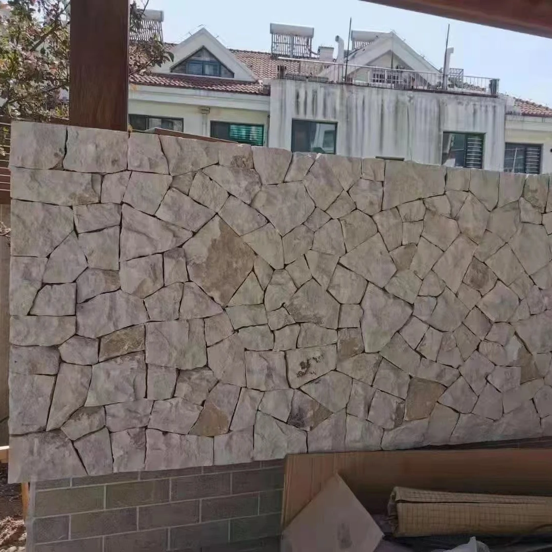 one-stop solutions building facade natural stone Portugal beige limestone exterior wall cladding tile for villa