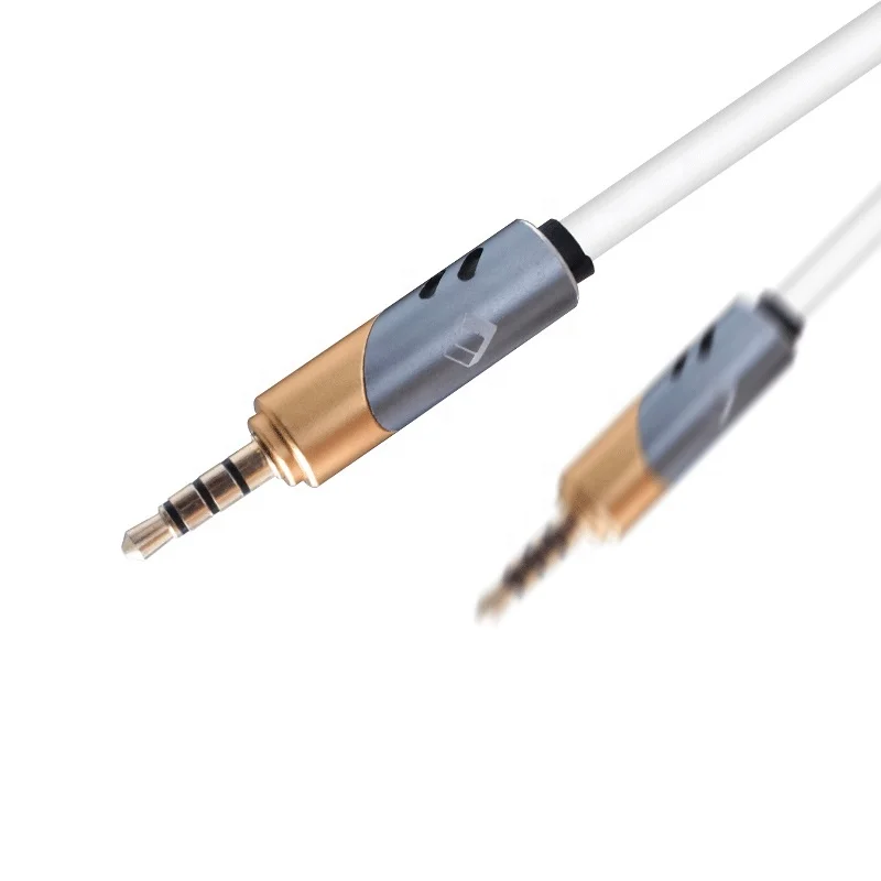 Wholesale OEM 360 degree Male to Male Aux Connector Metal Head Aux Cable jack 3.5mm jack Audio Cable