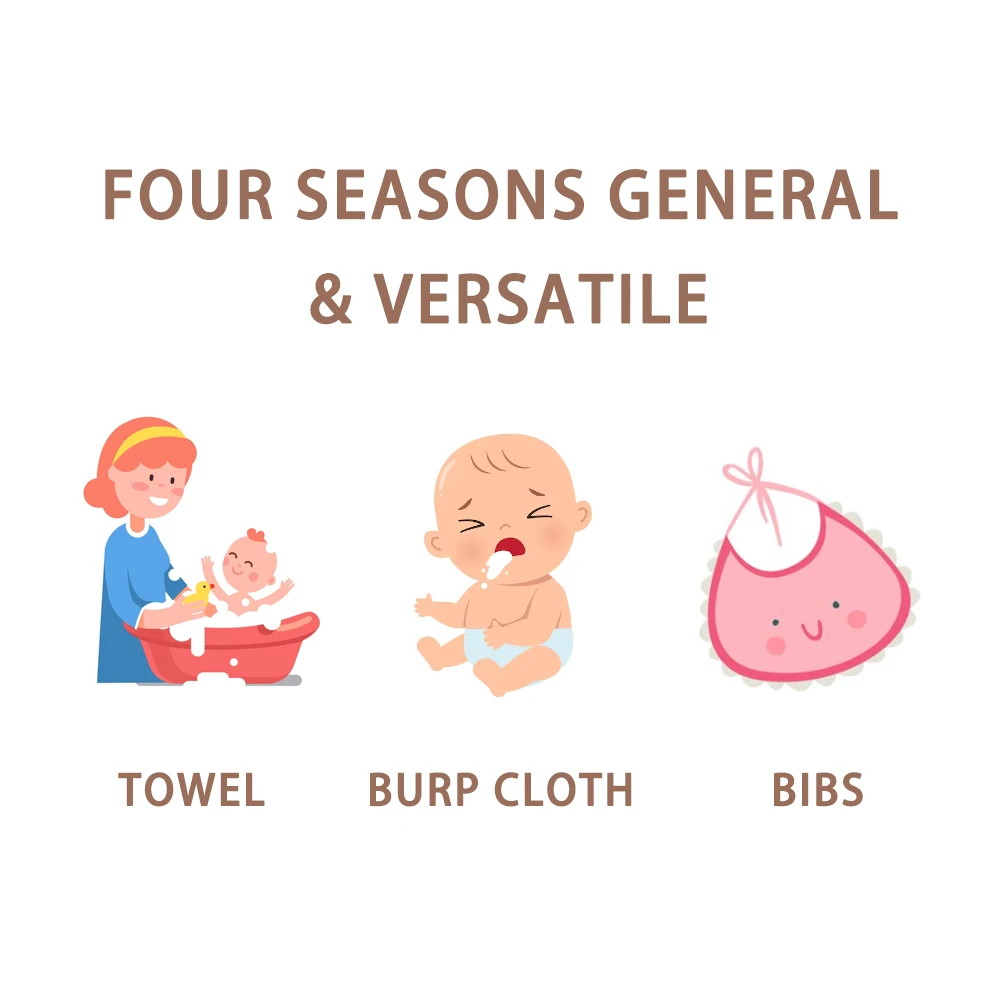 Wholesale 5 Pcs 100% Cotton Muslin Burp Cloths 6 Layers Soft Newborn Baby Face Bath Towel Washcloth Stuffed Animal Toys for Kids