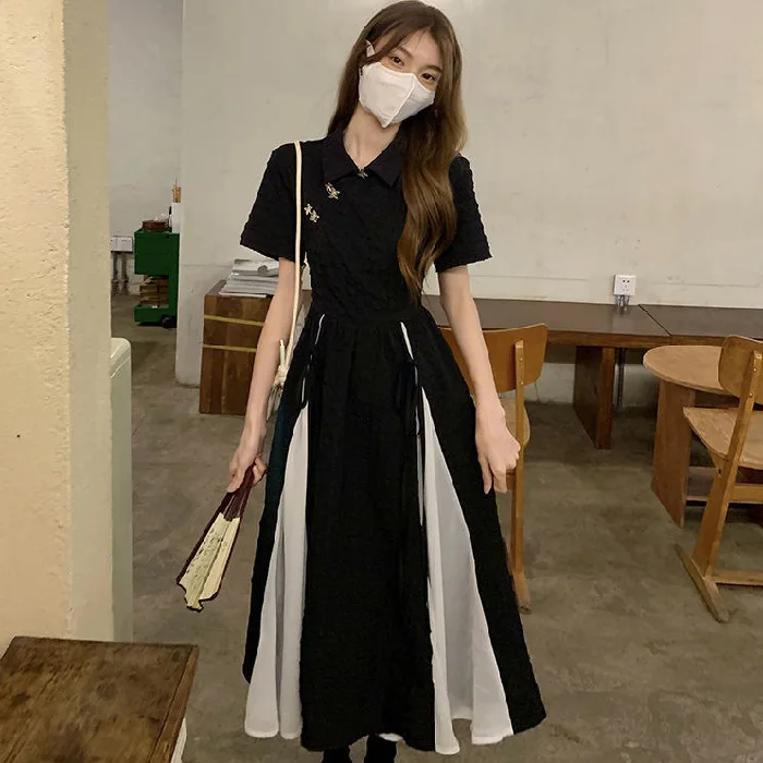 Женское шифоновое платье в стиле ретро