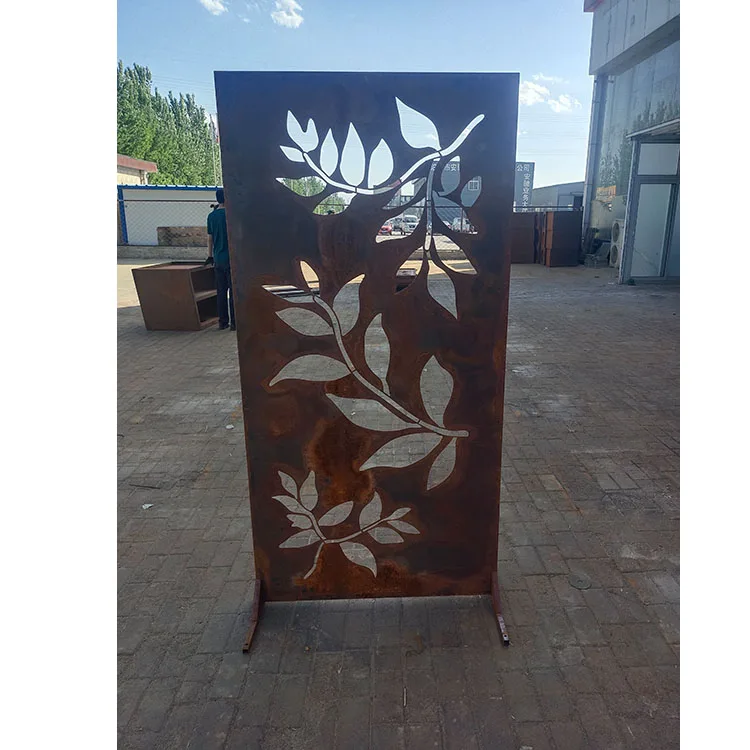 Customized Rusty corten steel screen for outdoor