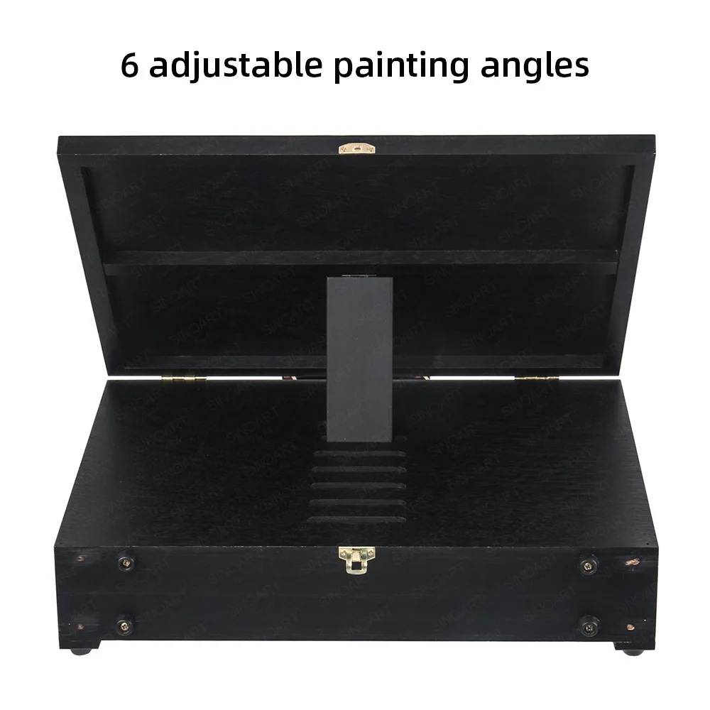 SINOART Aluminum legs wooden Box Easel Portable Detachable tripod base easel box Artist travel Lightweight french easel