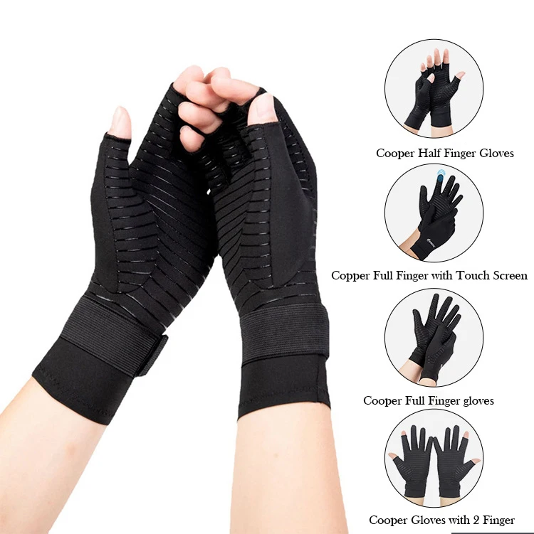 Non-Slip Wear Resistant Fingerless Gloves Lengthened Breathable Gym Fitness Cycling Cooper Half Finger Gloves