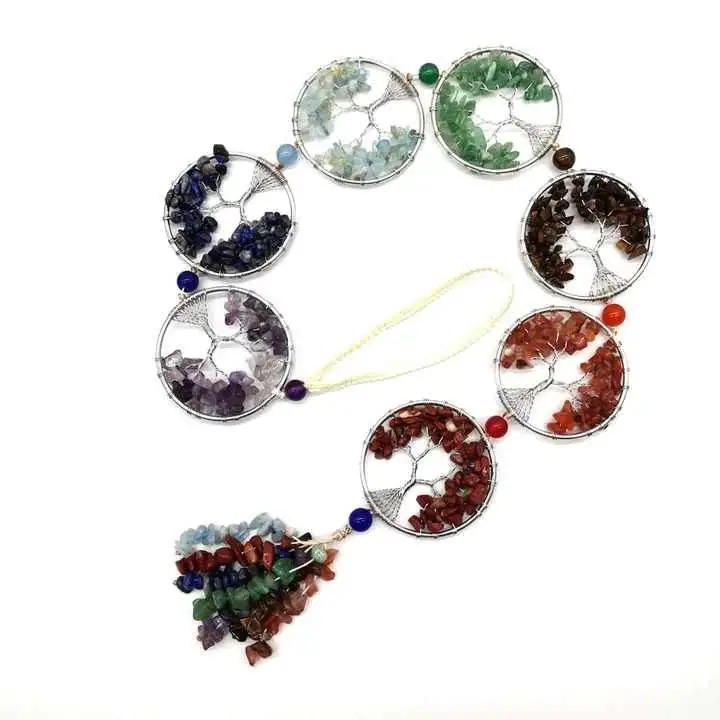 Handmade Crystal Window Car Hanging  7 Chakra Home Decoration Feng Shui Car Decoration Christmas Decorations Ornaments