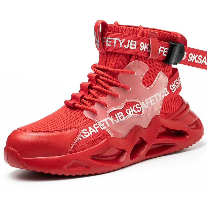 BOYA Hot Sale Men Steel Toe Cap Shoes Leather Construction Safety Ankle Working Boots