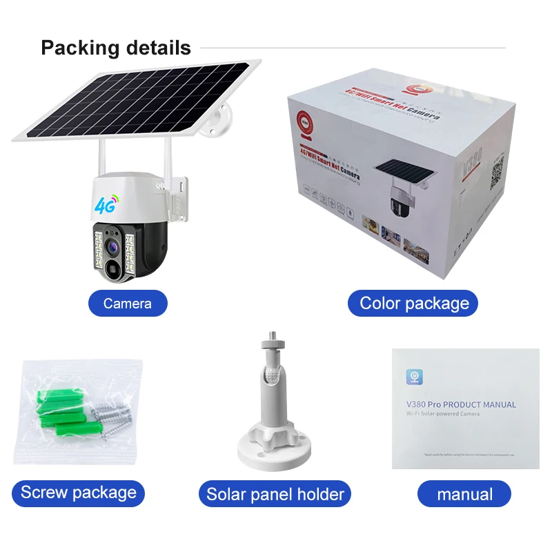 New Model Factory Supply 4g Solar Powered Cctv Camera System Outdoor Wireless Solar 4g Camera