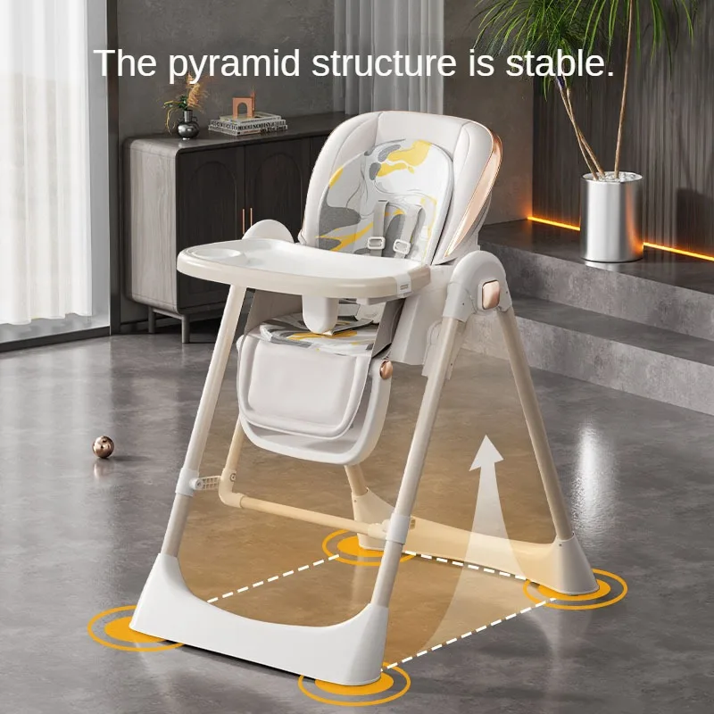 2024 New 3 In 1 Baby High Chair Dining Chair Baby Foldable Eating Swing Seat Plastic Luxury Baby High Chair