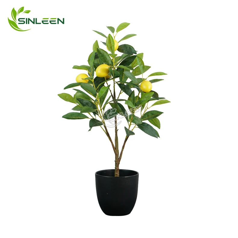 Fashion Potted Artificial Fake Decoration Mini Desk Fruit Artifical Indoor Plastic Home Decor Lemon Tree Plant