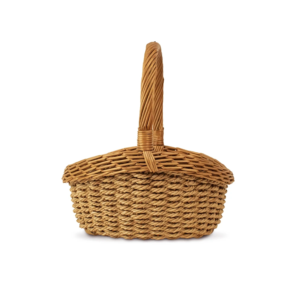 Jy Handmade Oval Natural Willow Organizer Woven Small Basket Set With Handle Big Black Wicker Baskets Production China For Gift