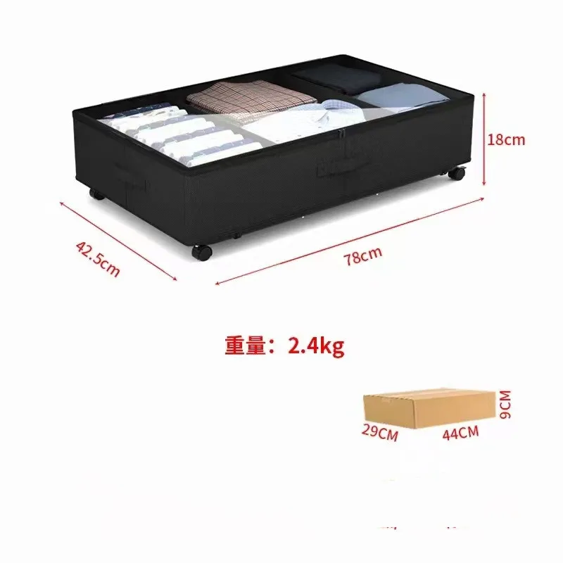 Under Bed Storage with Wheels 2-in-1 Underbed Storage Bins Containers Label Shoe Storage Organizer Drawer Bag Clear Window