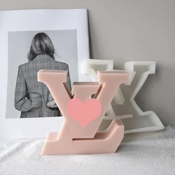 DIY Silicone Candle Moulds 3D Geometric Candle Mold Big Letters Luxury Brand Logo Silicone Candle Mold