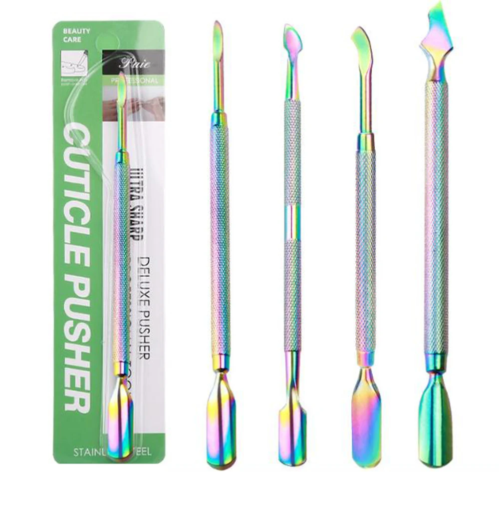 Titanium Nail Cuticle Pusher Double-ended Stainless Steel Polish