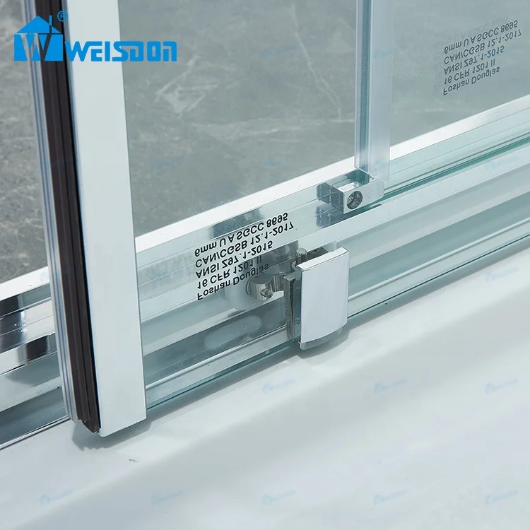 Weisdon Modern Luxury Design Walk In Aluminum Profile Framed Single Sliding Glass Shower Cabin