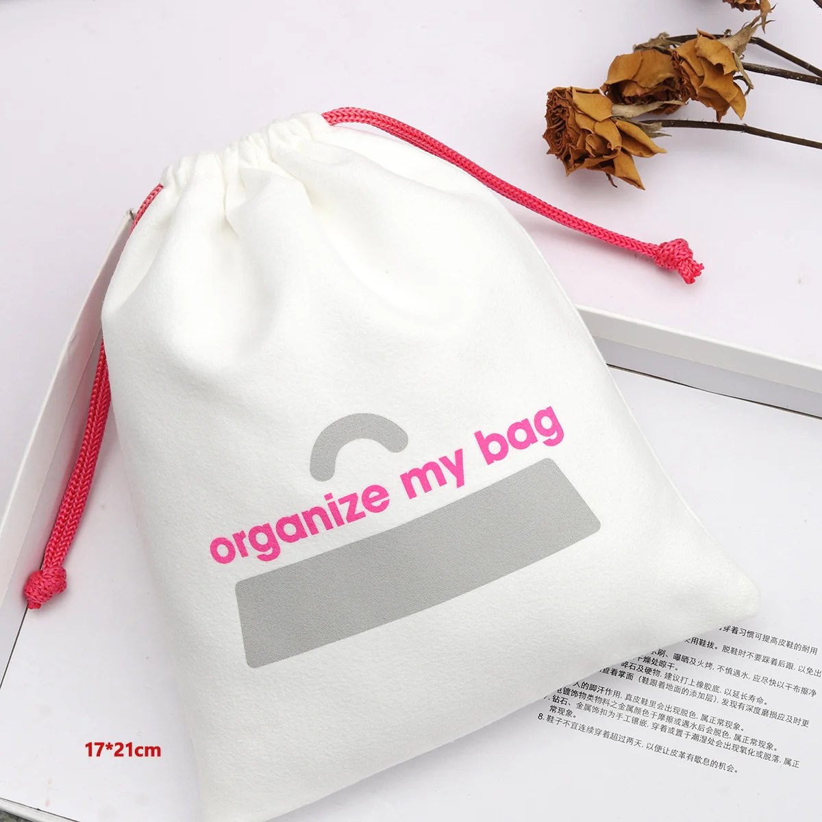 Flexography  Custom Logo Drawstring Velvet Bag Pouch for Cosmetics Packaging Velvet Drawstring Dust Bags