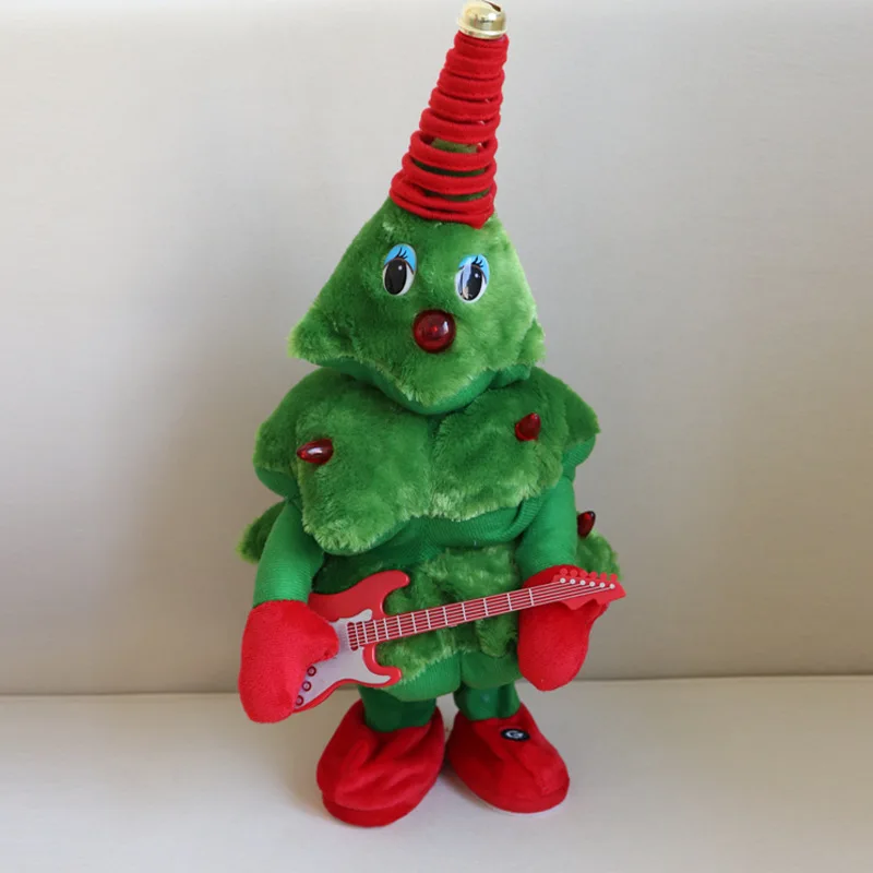 Hot Santa Claus Doll Electronic Dancing Singing Christmas Tree Plush Toys Gifts Recording Deer For Children Singing Electric Toy