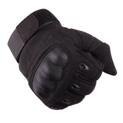 Cloth shell half finger black tactical gloves with knuckles