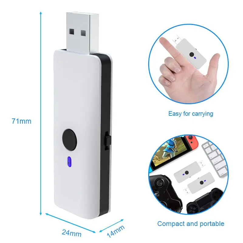 Wireless USB Controller Adapter Converter For Ps5  Wireless Controller Adapter Converter Compatible With Ps4/Switch