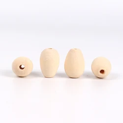 High Quality Jewelry Accessories Bulk Wooden Beads Natural Unfinished Oval  Shaped Wood Beads
