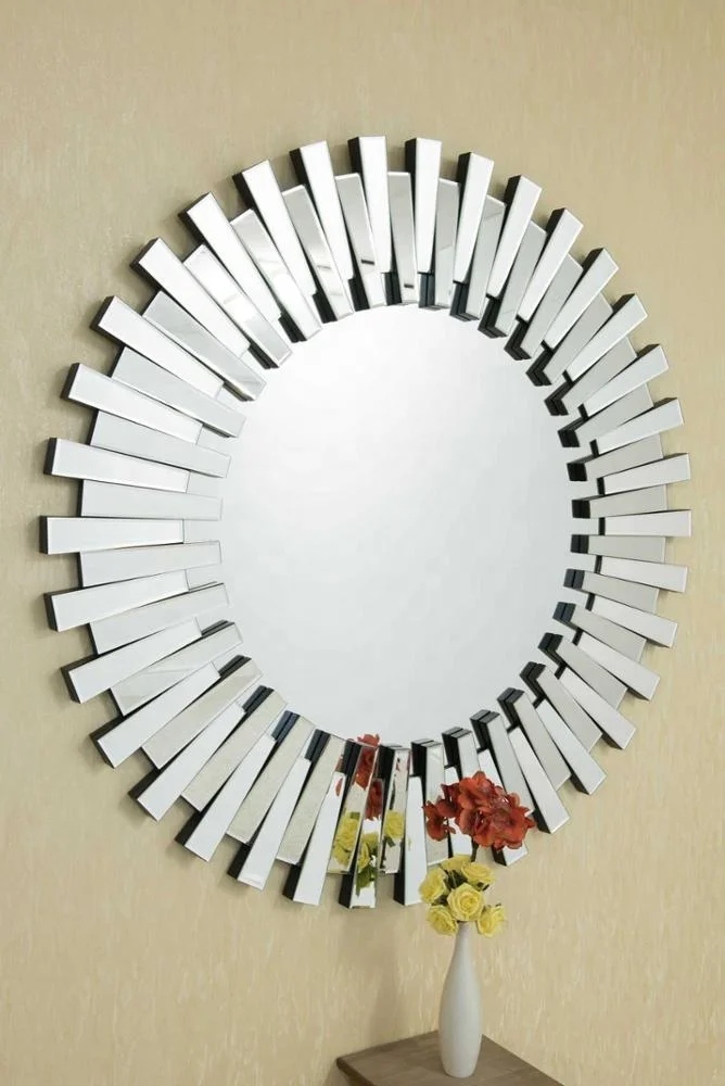 New arrival 3D sunburst round decorative wall mirror