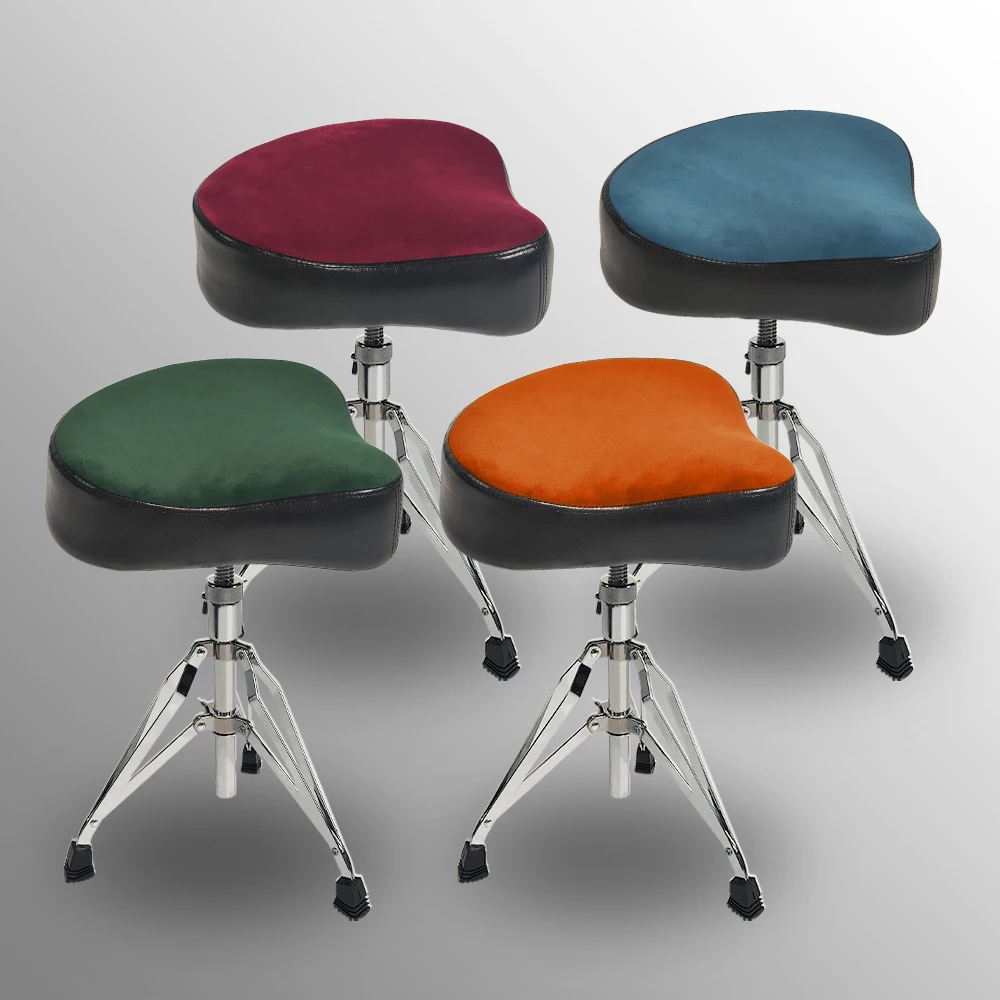 Padded Drum Seat Portable Drum Throne Height Adjustable Drumming Stools with Anti-Slip Feet for Adults and Kids