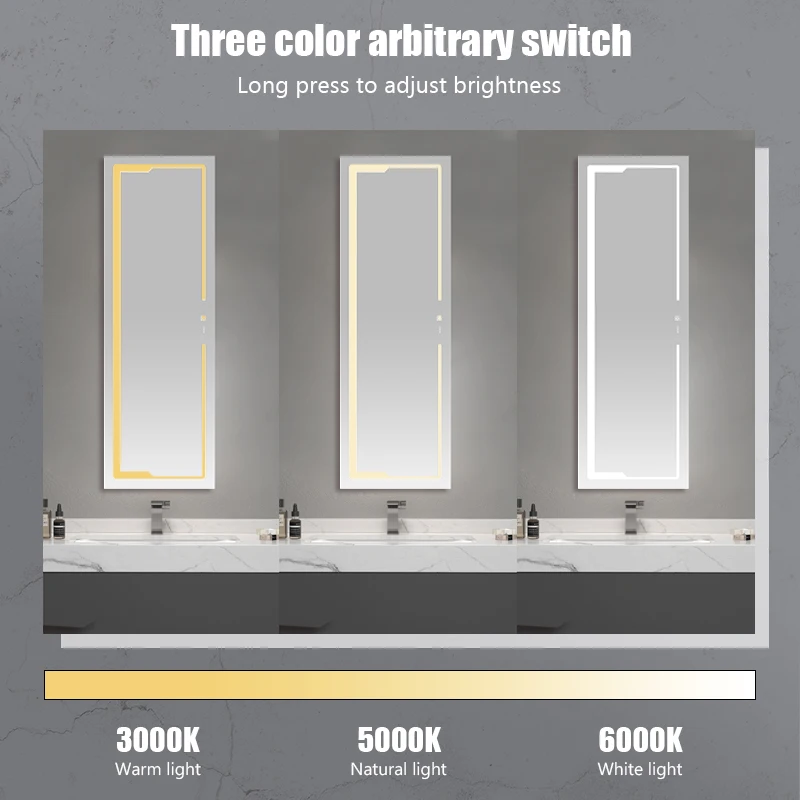 Wholesale Rectangle Frameless Led Makeup Mirror Full Length Mirror Makeup Light Led Mirror